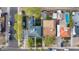 Aerial view of homes and surrounding neighborhood, showcasing the landscape and street layout at 1402 E Granada Rd, Phoenix, AZ 85006