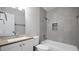 Updated bathroom featuring a shower over tub and a modern sink and vanity at 2234 W Mohawk Ln, Phoenix, AZ 85027