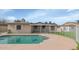 Backyard with a private fenced pool area that includes a dark green lined pool at 2262 E Javelina Ave, Mesa, AZ 85204