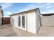 Backyard with private storage shed and patio at 2262 E Javelina Ave, Mesa, AZ 85204