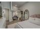 Unique bedroom layout featuring a lofted sleeping space, ladder and closet at 3662 E Megan St, Gilbert, AZ 85295