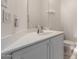 Bright bathroom featuring a white vanity and a clean, modern design at 3781 N 161St Dr, Goodyear, AZ 85395