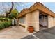 Community mailboxes next to a one car garage with an open door at 9253 N Firebrick Dr # 206, Fountain Hills, AZ 85268