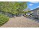 Spacious backyard featuring desert landscaping, mature trees, patio area, and a peaceful outdoor space at 140 W University Dr, Mesa, AZ 85201