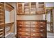 Well-organized walk-in closet with custom shelving, drawers, and a full-length mirror at 16911 W Palm Ln, Goodyear, AZ 85395