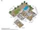 Detailed 3D floor plan showcasing the layout, room dimensions, and outdoor pool area of the property at 3461 E Indigo Cir, Mesa, AZ 85213