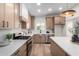 Charming kitchen boasts stainless steel appliances, modern fixtures, bright countertops, and light wood cabinetry at 3632 E Poinsettia Dr, Phoenix, AZ 85028