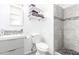 Modern bathroom featuring stone-tiled shower and decorative backsplash at 3736 W Hazelwood St, Phoenix, AZ 85019