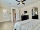 This main bedroom boasts a ceiling fan, and an attached bathroom at 4417 N 156Th Dr, Goodyear, AZ 85395