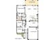 Detailed floor plan featuring 3 bedrooms, including the owner's retreat, a study and a kitchen at 5619 N 193Rd Ave, Litchfield Park, AZ 85340