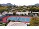 Community tennis and basketball court, with mountain views and professionally maintained landscaping at 7670 E Sierra Vista Dr, Scottsdale, AZ 85250