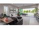 Open living room with neutral tones, large windows, and sliding doors to the outdoor patio at 851 E Deer Creek Rd, Phoenix, AZ 85048