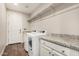 Functional laundry room with washer, dryer, counter space, and ample storage solutions at 10260 E White Feather Ln # 1022, Scottsdale, AZ 85262
