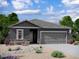 Charming single-story home features stone accents, a neutral color palette, and a two-car garage at 13240 E Verbina Ln, Florence, AZ 85132