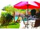 Refreshing backyard pool and patio area featuring lush greenery and decorative elements, perfect for relaxing at 15515 N 174Th Ave, Surprise, AZ 85388