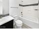 A clean bathroom featuring a shower-tub combination and modern fixtures at 20075 E Kestrel St, Queen Creek, AZ 85142