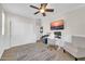 The bedroom has sliding closet doors, neutral carpet, and lots of natural light at 10749 E Nido Ave, Mesa, AZ 85209
