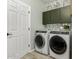 Laundry room featuring side-by-side washer and dryer and overhead storage at 10653 E Lindner Cir, Mesa, AZ 85209