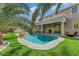 A sparkling pool surrounded by lush, green grass creates a backyard oasis, perfect for relaxation and enjoyment at 15138 W Campbell Ave, Goodyear, AZ 85395