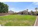Large, well-maintained backyard with a covered patio, spacious lawn, and mature landscaping at 20017 N 65Th Dr, Glendale, AZ 85308