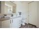 Ensuite bathroom featuring updated vanity, hardware, and lighting at 2206 S Ellsworth Rd # 129B, Mesa, AZ 85201