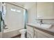 Bathroom with a shower-tub combination, with updated vanity and hardware at 2206 S Ellsworth Rd # 129B, Mesa, AZ 85201