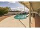 Backyard features a kidney-shaped pool and a patio at 2539 E Geneva Dr, Tempe, AZ 85282