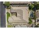 Aerial view of the house with a beautiful backyard, a pool, and a modern pergola at 2949 E Athena Ave, Gilbert, AZ 85297