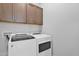 Laundry room featuring modern appliances, updated cabinets, and ample storage space at 3504 E Pinto Dr, Gilbert, AZ 85296