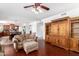 Open floor plan with a living room and a view of the kitchen and dining area at 844 W Sherri Dr, Gilbert, AZ 85233