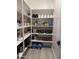 Organized walk-in pantry featuring white shelving and ample storage space for food and household items at 15620 W Cameron Dr, Surprise, AZ 85379