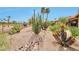 Expansive side yard featuring rock ground cover, desert landscaping, and wrought iron fence at 15834 W Avalon Dr, Goodyear, AZ 85395