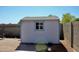 Backyard storage shed with durable exterior, adding functional space and organization to the property at 1624 E Marigold St, Casa Grande, AZ 85122