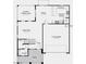 Layout featuring a gourmet kitchen, dining area, great room, covered outdoor living, powder room and a two-car garage at 8240 E Quintuplet Ave, Mesa, AZ 85212