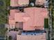Birds-eye view of a home displaying roof, backyard, and surrounding landscape elements at 9439 E Trailside Vw, Scottsdale, AZ 85255