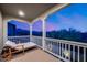 Balcony with a daybed overlooking scenic mountain views at 9439 E Trailside Vw, Scottsdale, AZ 85255