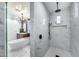 Bright bathroom boasts a soaking tub, marble walk-in shower with rainfall showerhead at 9439 E Trailside Vw, Scottsdale, AZ 85255