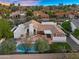 Beautiful aerial view of the backyard, swimming pool and patio at 9760 E San Salvador Dr, Scottsdale, AZ 85258