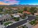 High-angle shot of the neighborhood showcasing the homes, landscaping, and street layout at 9760 E San Salvador Dr, Scottsdale, AZ 85258
