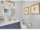 Stylish bathroom featuring modern vanity, framed mirror, and neutral decor at 9760 E San Salvador Dr, Scottsdale, AZ 85258