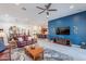 Beautifully decorated living room area features a ceiling fan and an open concept at 10260 W Pinnacle Vista Dr, Peoria, AZ 85383