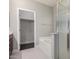 Bright bathroom includes a glass-enclosed shower, soaking tub, and closet at 10835 W Saddlehorn Rd, Peoria, AZ 85383