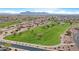 Sunland Springs Golf Course overhead shot featuring the lush green fairway, desert landscape and mountain views at 10960 E Monte Ave # 169, Mesa, AZ 85209