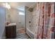 Bathroom with modern vanity, tub-shower combo, and stylish fixtures at 11275 N 99Th Ave # 170, Peoria, AZ 85345
