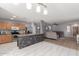 Open kitchen and living space with stainless steel appliances and white marble tile flooring at 1475 E Avenida Kino --, Casa Grande, AZ 85122