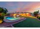 Resort-style backyard with pool and patio, great for entertaining at 2148 E Cairo Dr, Tempe, AZ 85282
