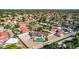 An aerial view of a neighborhood featuring mature trees and a private pool at 226 W Ranch Rd, Tempe, AZ 85284