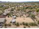 Desert property featuring horse facilities, including a fenced riding area and covered stalls at 39606 N 3Rd Ave, Phoenix, AZ 85086