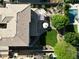 Aerial view of the property highlighting the pool, patio, and lush green lawn at 4340 S Marble St, Gilbert, AZ 85297