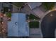 Aerial view of a home with a new roof, manicured landscaping, backyard patio, and cul-de-sac access at 5206 S Clark Dr, Tempe, AZ 85283